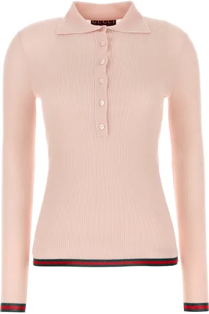 Gucci Polo in misto cashmere rosa chiaro DONNA