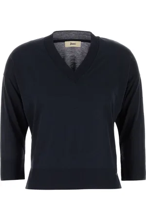 HERNO T-shirt in misto lyocell blu notte DONNA