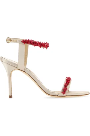 Manolo Blahnik Sandali Cienzan in raso sabbia DONNA