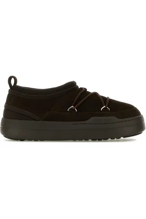 Moon Boot Slip on MB Park Icon in pelle scamosciata marrone UOMO