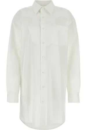 Maison Margiela Mini abito chemisier in popeline bianco DONNA