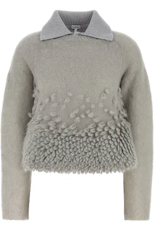 Loewe Polo in misto mohair grigio DONNA
