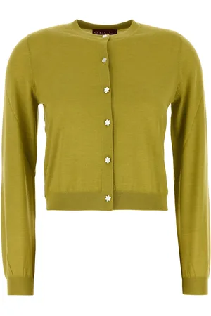 Gucci Cardigan in misto cashmere stretch verde pistacchio DONNA