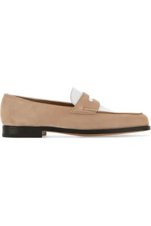JOHN LOBB Mocassini Lopez in pelle scamosciata rosa carne UOMO