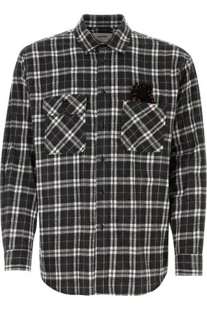 DOUBLET Camicia in flanella ricamata UOMO
