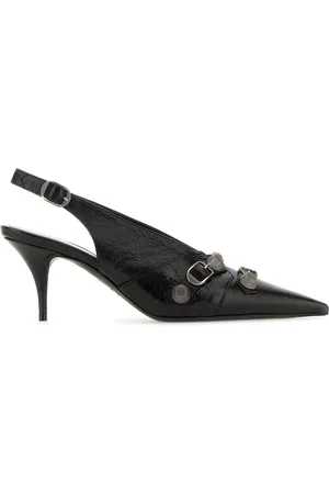 Balenciaga Scarpe con tacco Cagole in pelle nera DONNA
