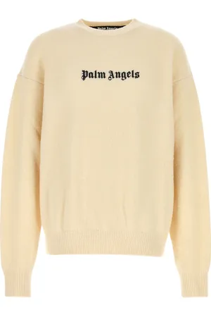 Palm Angels Maglione in misto lana stretch avorio UOMO