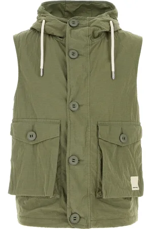 Emporio Armani Gilet in misto cotone verde UOMO