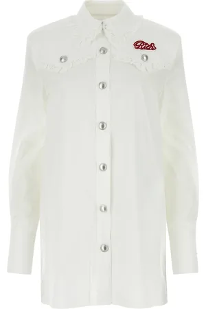 Alessandra Rich Abito chemisier in popeline bianco DONNA