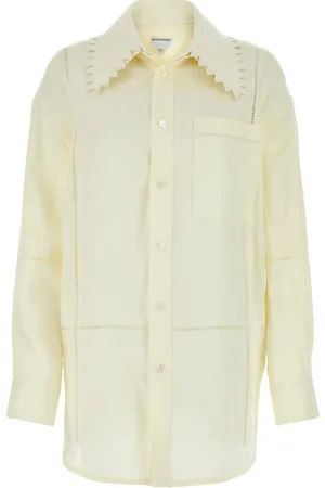Bottega Veneta Camicia in lino crema DONNA