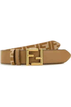 Fendi Cintura reversibile FF in pelle beige DONNA