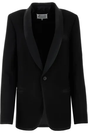 Maison Margiela Giacca in gabardine nero DONNA