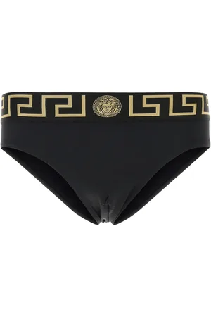 VERSACE Slip mare in nylon stretch nero UOMO