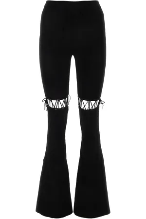 Nensi Dojaka Pantalone in misto viscosa nera DONNA
