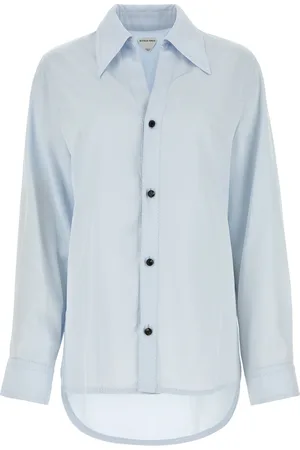 Bottega Veneta Camicia in twill azzurro pastello DONNA