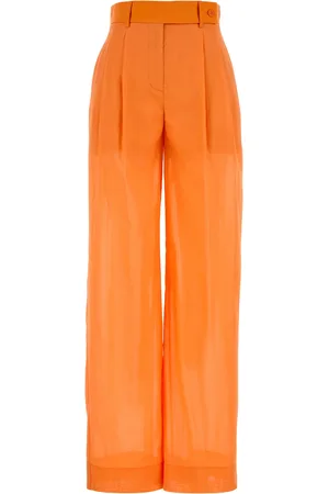 Alberta Ferretti Pantalone palazzo in cotone arancione DONNA