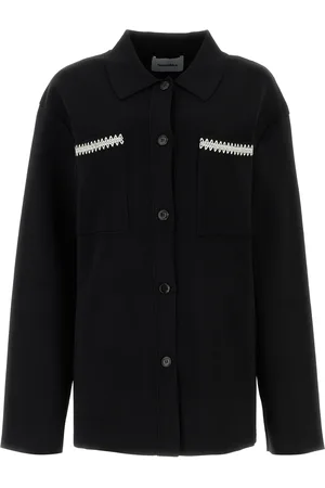 Nanushka Camicia in misto viscosa stretch nera DONNA