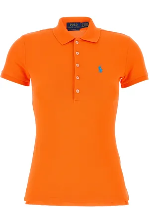Ralph Lauren Polo in piquet stretch arancione fluo DONNA