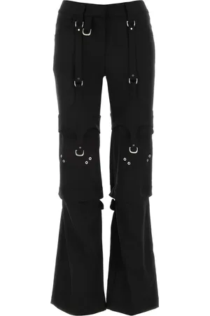 OFF-WHITE Pantalone cargo in misto poliestere stretch nero DONNA
