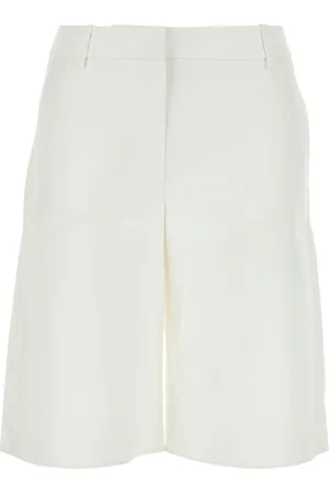VALENTINO GARAVANI Shorts in misto cotone bianco DONNA