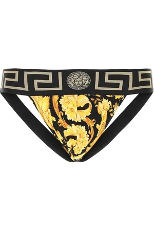 VERSACE Jockstrap in cotone stretch stampato UOMO