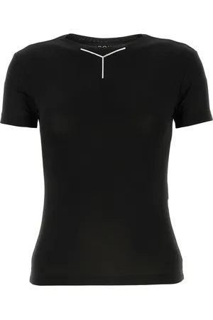 Y / PROJECT T-shirt in viscosa stretch nera DONNA