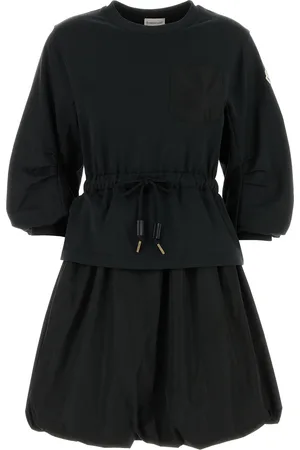 Moncler Abito felpa in cotone nero DONNA