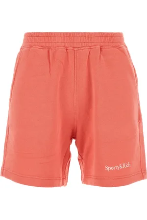 Sporty & Rich Shorts in cotone stretch rosa salmone DONNA