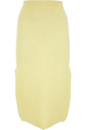 Bottega Veneta Gonna in misto cotone stretch giallo DONNA