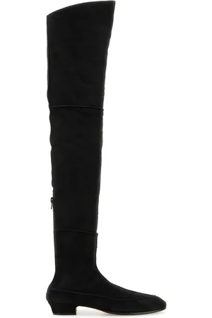 The Row Stivali sopra al ginocchio Awar 25 in pelle scamosciata nera DONNA
