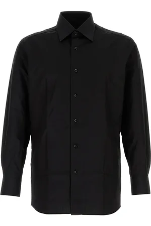 BRIONI Camicia in popeline nero UOMO
