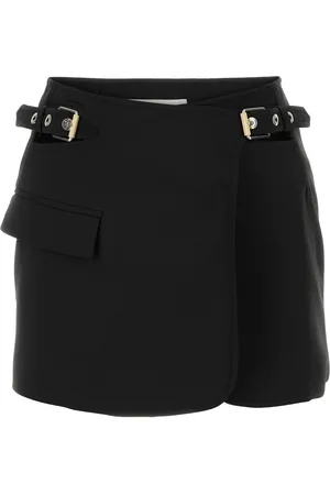DION LEE Minigonna in misto poliestere stretch nero DONNA