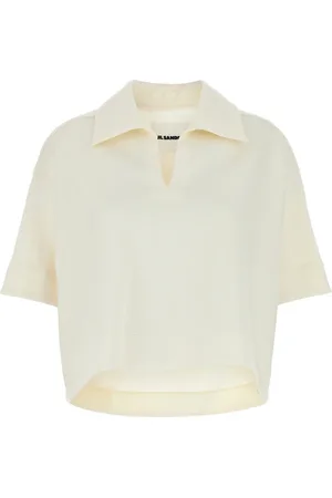 Jil Sander Polo oversize in misto viscosa avorio DONNA