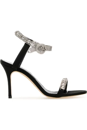Manolo Blahnik Sandali Asasan in raso nero DONNA