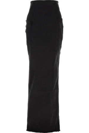 Entire Studios Gonna Channel in denim stretch nero DONNA