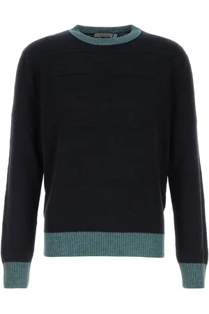 CANALI Maglione in misto lino blu notte UOMO