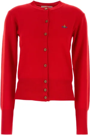 Vivienne Westwood Cardigan Bea in lana rossa DONNA