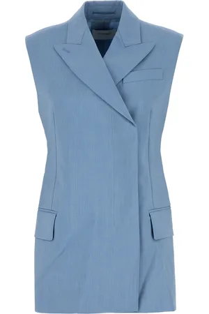 Sportmax Gilet Ilex in misto lana azzurra DONNA