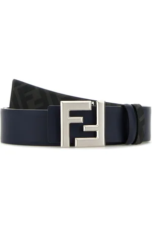 Fendi Cintura reversibile Squared FF in pelle blu navy UOMO