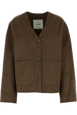 Nanushka Cardigan Dodie oversize in misto lana cioccolato DONNA