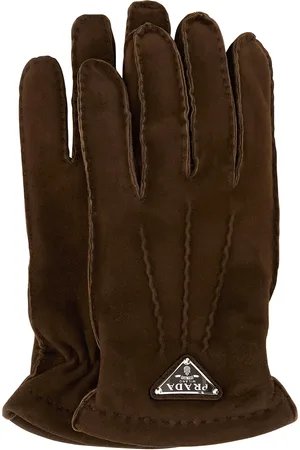 Prada Guanti in pelle scamosciata marrone UOMO
