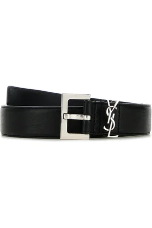 Saint Laurent Cintura in pelle nera UOMO