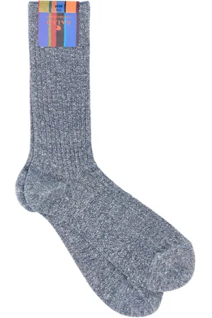 Gallo Calze in misto lino stretch blu melangè UOMO