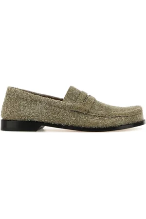 Loewe Mocassini Campo in pelle scamosciata kaki UOMO