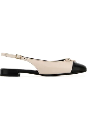 Tory Burch Ballerine Cap-Toe in pelle avorio DONNA