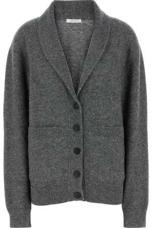 The Row Cardigan Irona in misto seta grigia DONNA