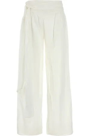 Lois Pantalone dalla gamba ampia Sage in misto viscosa bianca DONNA
