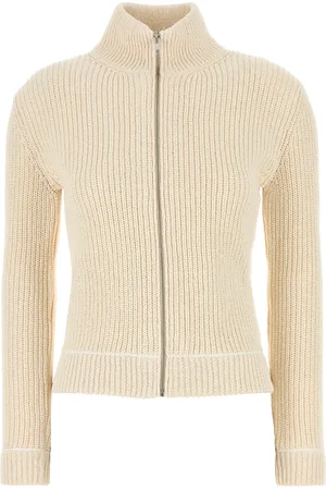 Maison Margiela Cardigan in misto cotone avorio DONNA