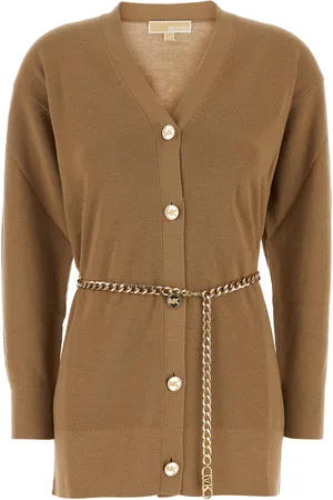 Michael Kors Cardigan in lana cammello DONNA