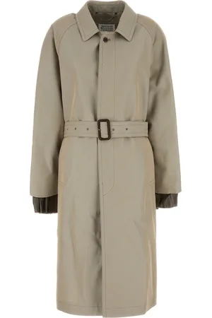 Maison Margiela Trench in misto cotone tortora DONNA